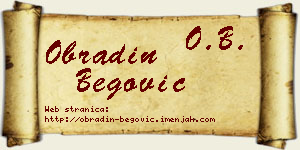 Obradin Begović vizit kartica